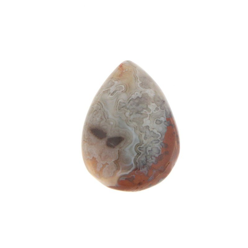 Agata Crazy Lace Naturale Forma Goccia Piatto Cabochon Liscio Fatto a Mano 22X16mm 3,02gm 1pz