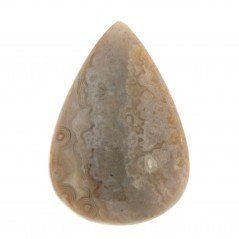 Agata Crazy Lace Naturale Forma Goccia Piatto Cabochon Liscio Fatto a Mano 35X24mm 7,79gm 1pz