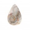 Agata Crazy Lace Naturale Forma Goccia Piatto Cabochon Liscio Fatto a Mano 29X19mm 4,08gm 1pz
