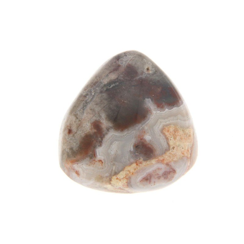 Agata Crazy Lace Naturale Forma Cuore Piatto Cabochon Liscio Fatto a Mano 21X20mm 5,16gm 1pz