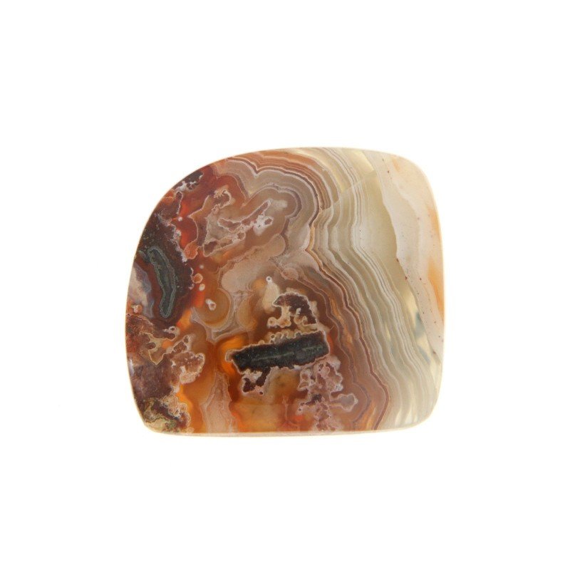 Agata Crazy Lace Naturale Forma Fantasia Piatto Cabochon Liscio Fatto a Mano 20X18mm 2,32gm 1pz