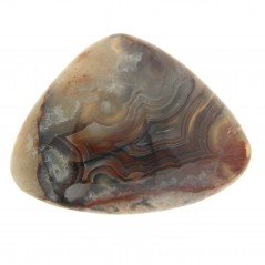 Agata Crazy Lace Naturale Forma Cuore Piatto Cabochon Liscio Fatto a Mano 32X24mm 5,76gm 1pz