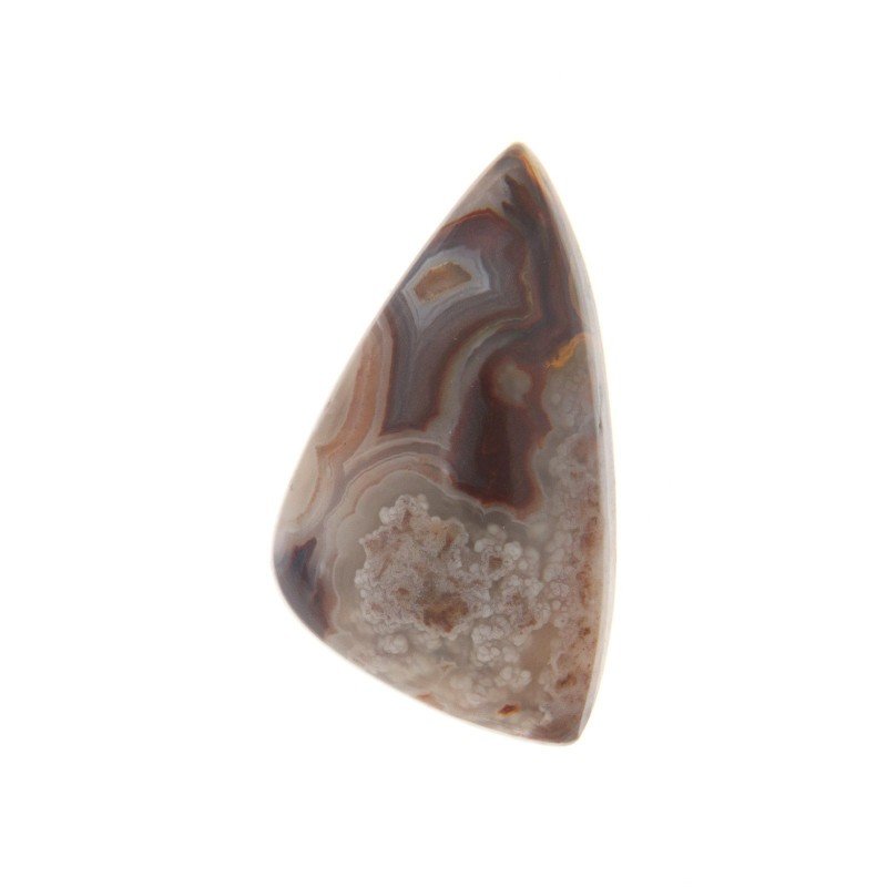 Agata Crazy Lace Naturale Forma Fantasia Piatto Cabochon Liscio Fatto a Mano 24X14mm 2,97gm 1pz