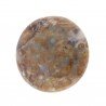 Agata Radice di Palma Naturale Forma Tondo Piatto Cabochon Liscio Fatto a Mano 30mm 9.18gm 1pz