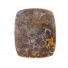 Agata Radice di Palma Naturale Forma Goccia Piatto Cabochon Liscio Fatto a Mano 31X27mm 9.38gm 1pz
