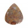 Agata Radice di Palma Naturale Forma Goccia Piatto Cabochon Liscio Fatto a Mano 34X28mm 6.88gm 1pz