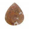 Agata Radice di Palma Naturale Forma Goccia Piatto Cabochon Liscio Fatto a Mano 35X28mm 5.83gm 1pz