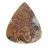Agata Radice di Palma Naturale Forma Goccia Piatto Cabochon Liscio Fatto a Mano 38X31mm 10.85gm 1pz