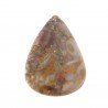 Agata Radice di Palma Naturale Forma Goccia Piatto Cabochon Liscio Fatto a Mano 34X24mm 6.02gm 1pz