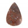 Agata Radice di Palma Naturale Forma Goccia Piatto Cabochon Liscio Fatto a Mano 37X24mm 7.33gm 1pz