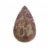 Agata Radice di Palma Naturale Forma Goccia Piatto Cabochon Liscio Fatto a Mano 33X20mm 5.96gm 1pz