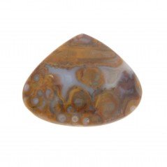Agata Radice di Palma Naturale Forma Cuore Piatto Cabochon Liscio Fatto a Mano 30X24mm 6.47gm 1pz
