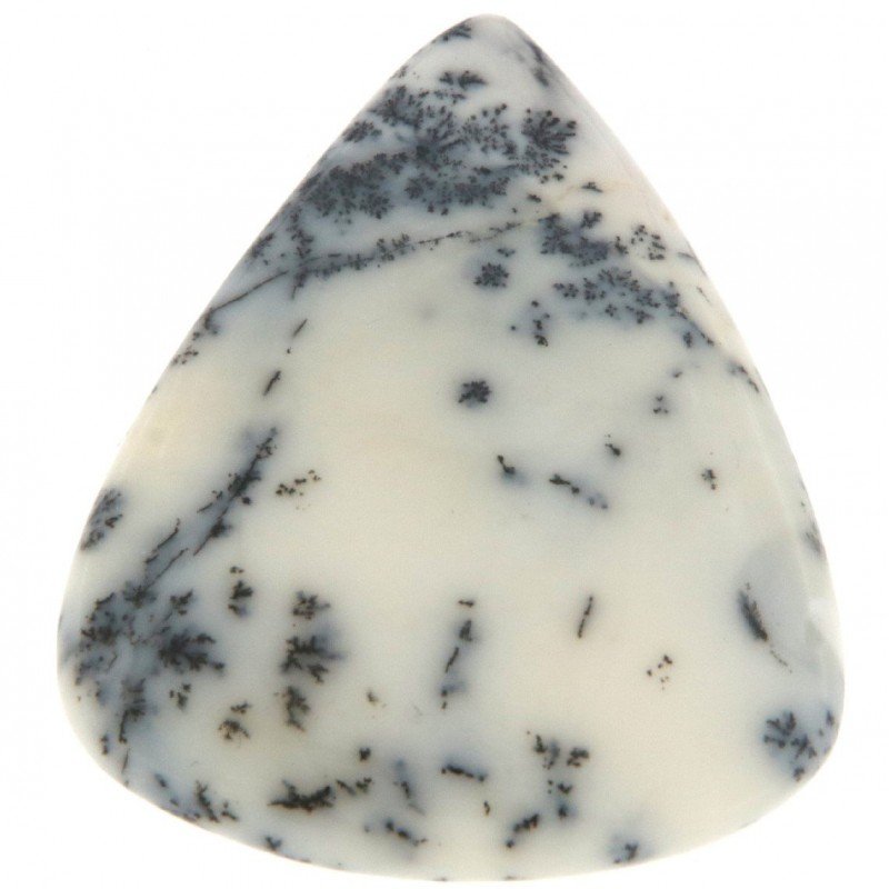 Opale Dendritico Naturale Forma Goccia Piatto Cabochon Liscio Fatto a Mano 32X26mm 6,07gm 1pz