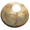 Componente Di Madreperla Tondo 50 mm Tartaruga Marina E Pesci Dorati filigrana 1pz