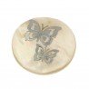 Componente Di Madreperla Tondo 30 mm farfalle argentate 1pz