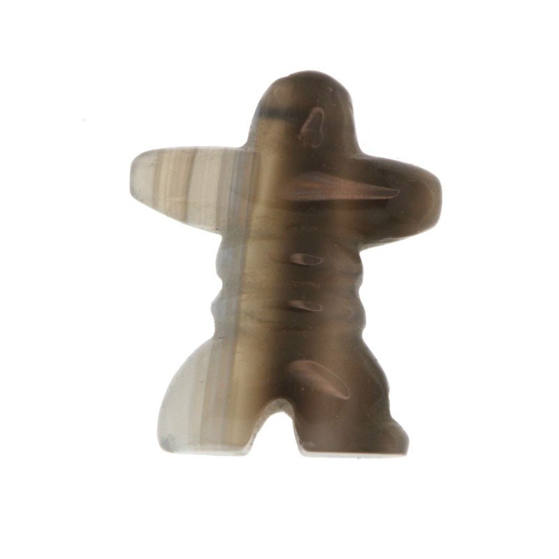 Pendente agata grigia forma omino 35x20mm 1pz