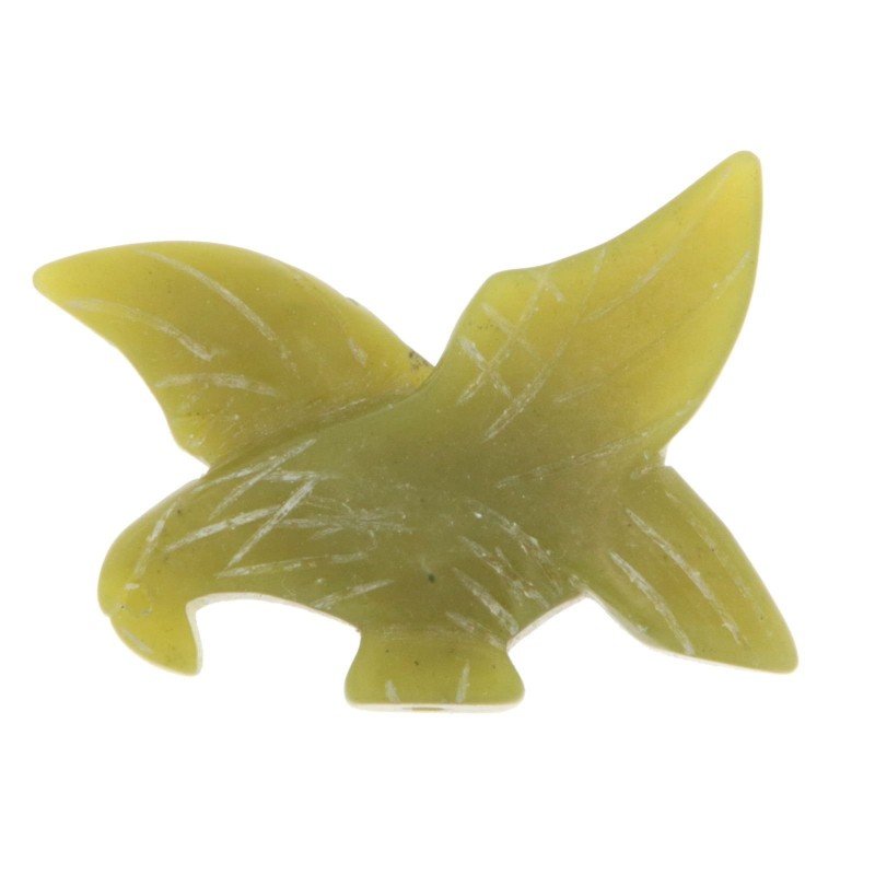 Pendente giada oliva forma uccello 38x20 mm 1pz