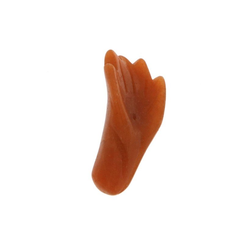 Pendente avventurina arancio forma mano 16x32 mm 1pz