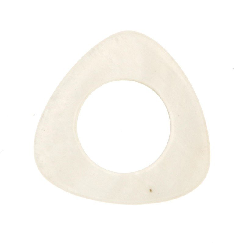 Componente madreperla cerchietti triangolari bianchi 30 mm 1pz