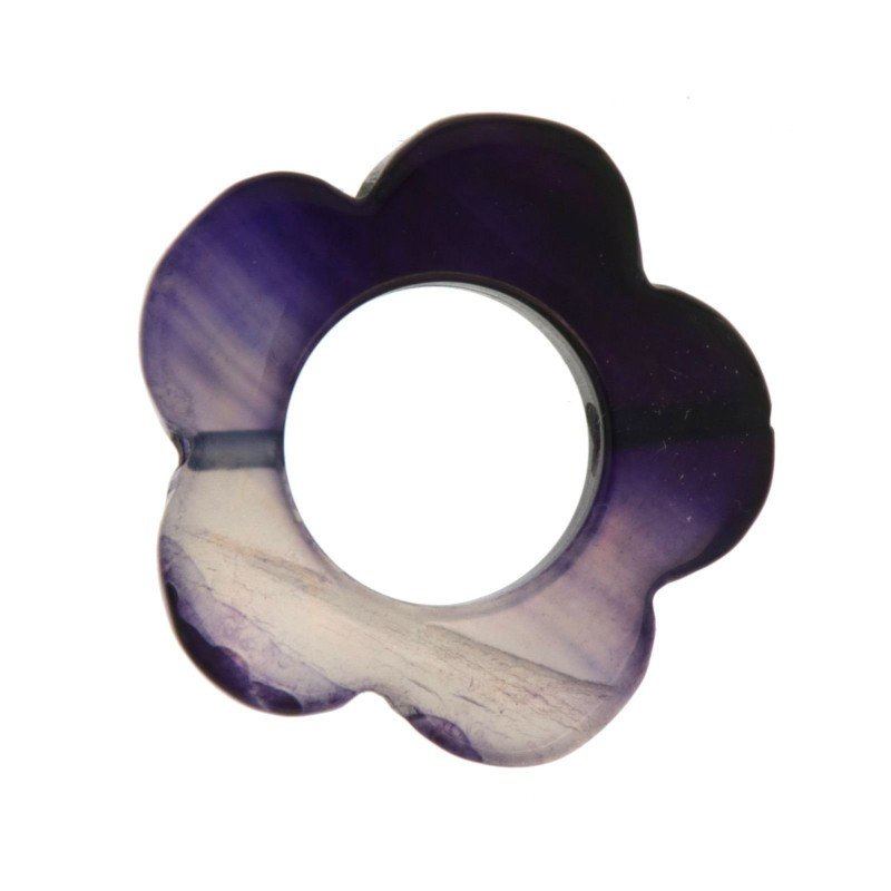 Componente agata viola cerchietti fiore 35 mm 1pz