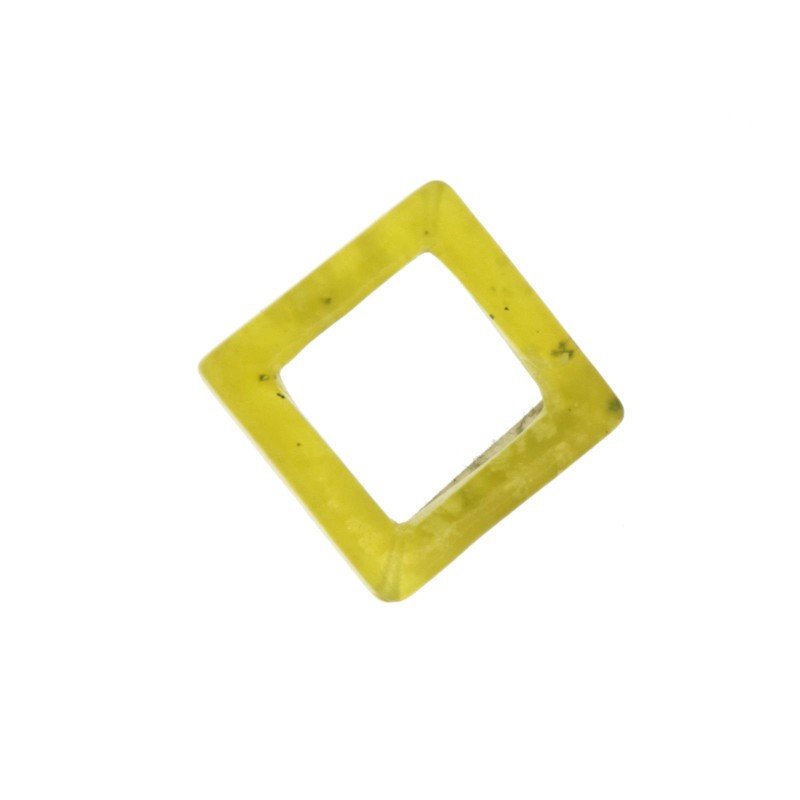 Componente giada oliva cerchietti quadrati 20 mm 1pz