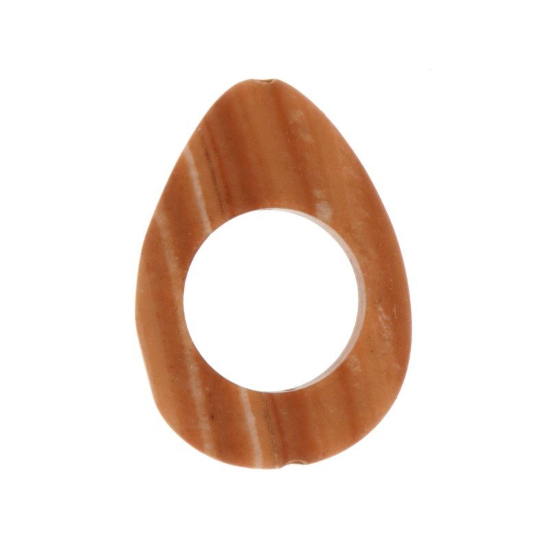 Componente diaspro rosso chiaro cerchietti a goccia 25x36 mm 1pz