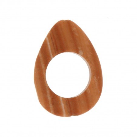 Componente diaspro rosso chiaro cerchietti a goccia 25x36 mm 1pz