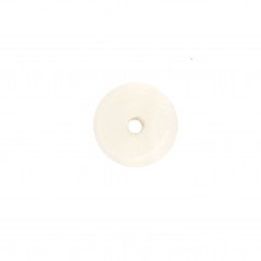 Componente agata bianca trasparente tondo piatto foro centrale 15 mm 1pz