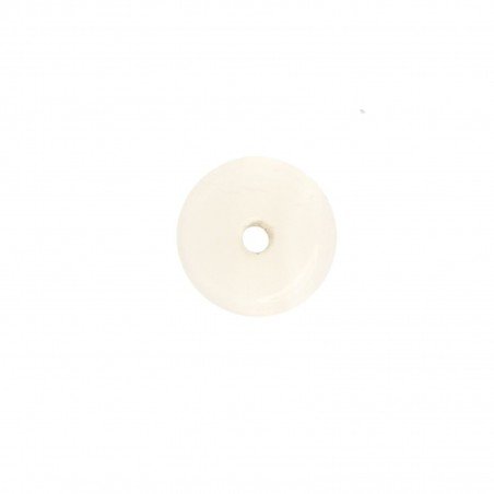 Componente agata bianca trasparente tondo piatto foro centrale 15 mm 1pz