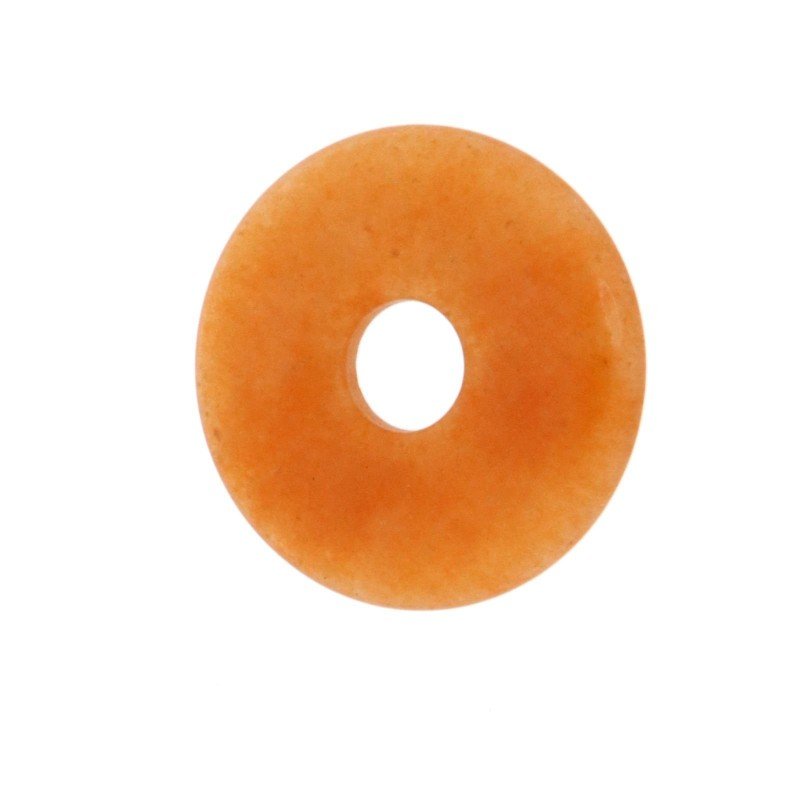 Componente avventurina arancio tondo piatto foro centrale 30 mm 1pz