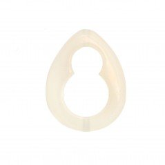 Componente agata bianca trasparente a goccia 22x28 mm 1pz