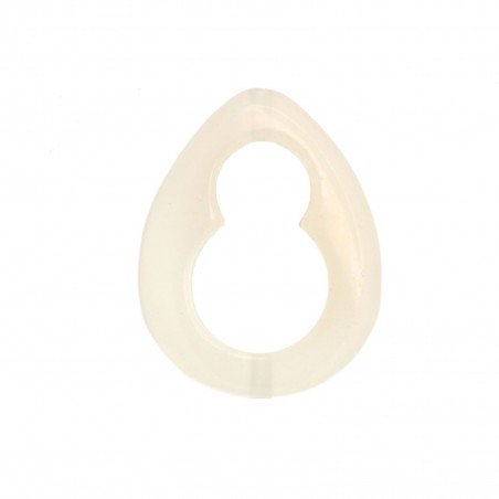 Componente agata bianca trasparente a goccia 22x28 mm 1pz