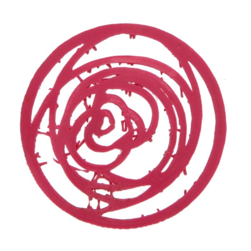 Componente Di Resina tondo piatto forato 40 mm fucsia 1pz