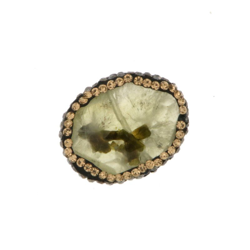 Marcasite Strass Con prenite sfac ovale piatta 18x24 mm 1pz