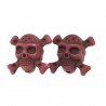 Aulite rosso forma teschio con ossa 22mm 1pz