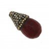 Marcasite strass goccia con giada rubino sfac 13x24-26 mm 1pz