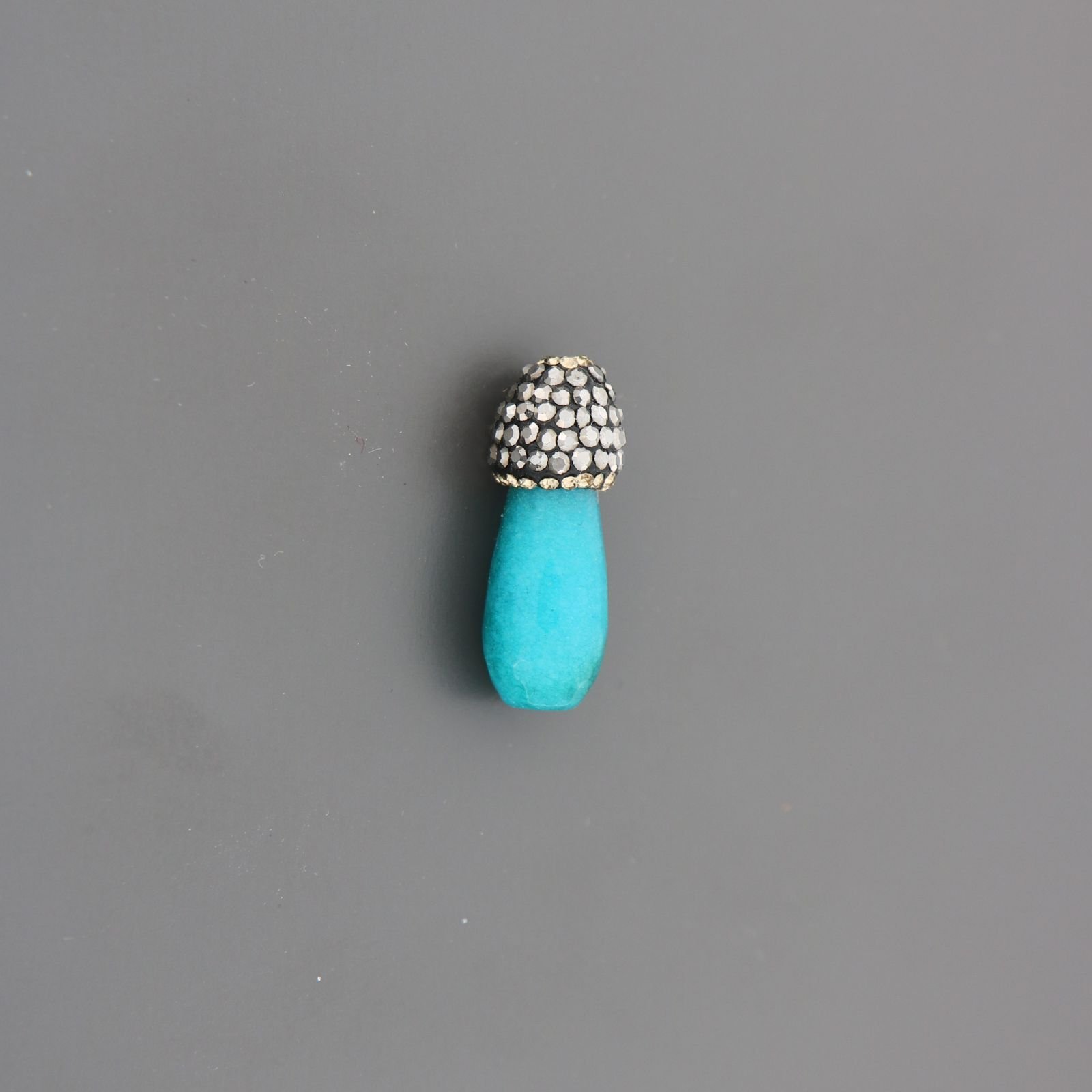 Marcasite Strass Con giada turchese sfac goccia 25x8 mm 1pz