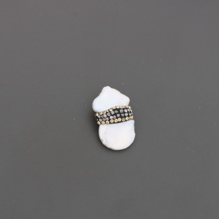 Marcasite Strass Con perle di fiume monete irregolare 1pz