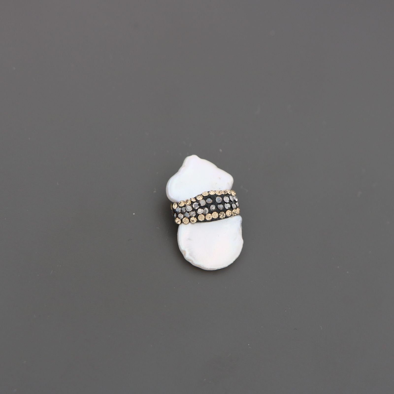 Marcasite Strass Con perle di fiume monete irregolare 1pz