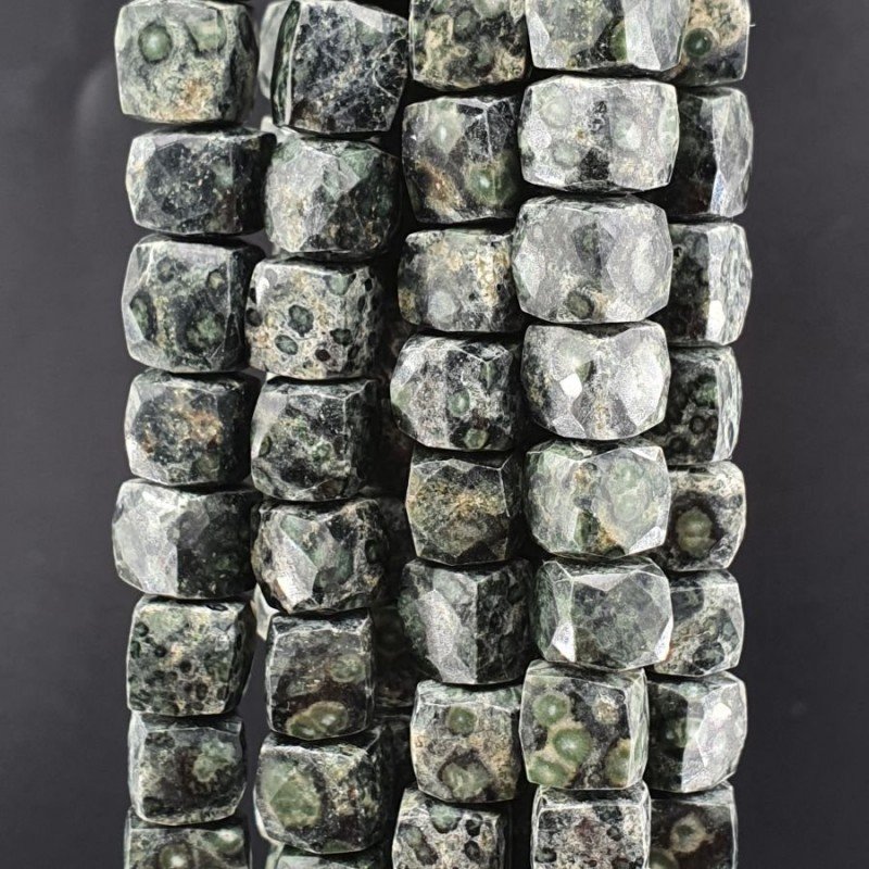 Agata Muschiata Naturale Perline Forma Cubetti Sfaccettato a Mano 10-12mm