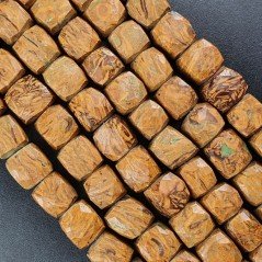 Diaspro CoquinaNaturale Perline Forma Cubetti Sfaccettato a Mano 08-10mm