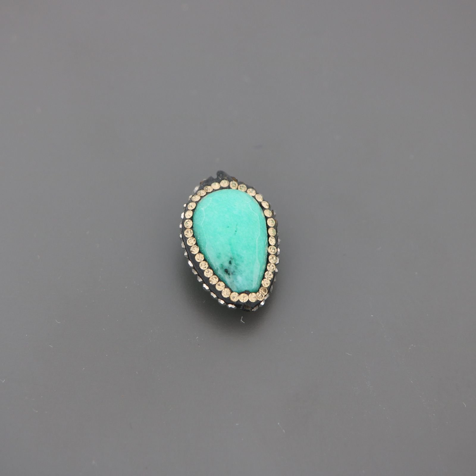 Marcasite strass goccia con giada turchese sfac 16x23-25mm 1pz
