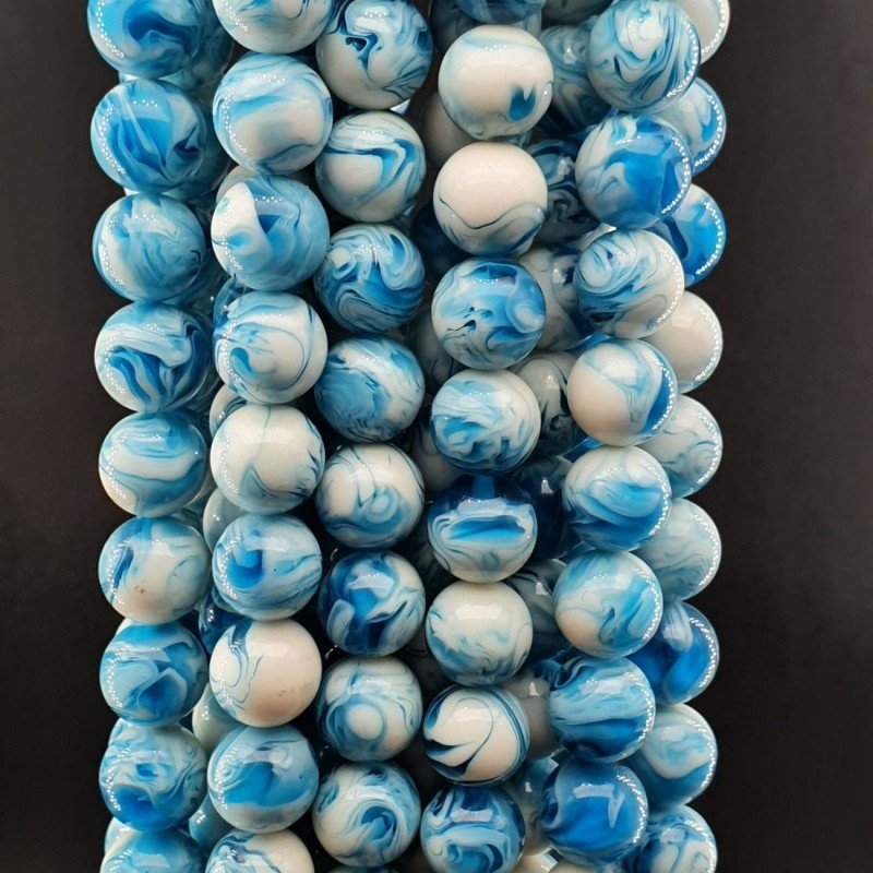 Resina Larimar Perline Forma Tondo Liscio 10mm