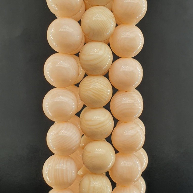 Resina Osso Perline Forma Tondo Liscio 10mm