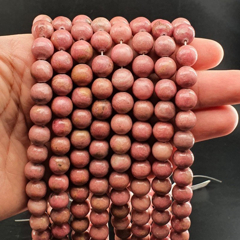 Rodonite Perline Forma Tondo Liscio 10mm