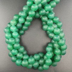 Agata Verde Satinato-Matte Perline Forma Tondo Liscio 10mm