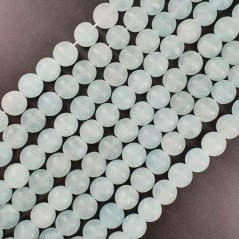 Agata Celeste Satinato-Matte Perline Forma Tondo Liscio 10mm