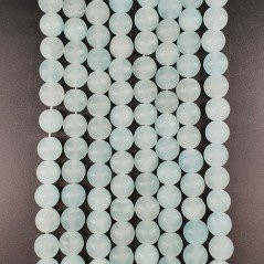 Agata Celeste Satinato-Matte Perline Forma Tondo Liscio 10mm
