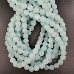 Agata Celeste Satinato-Matte Perline Forma Tondo Liscio 10mm