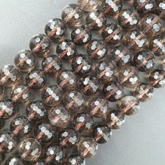 Quarzo Fumé Perline Forma Tondo Sfaccettato 10mm